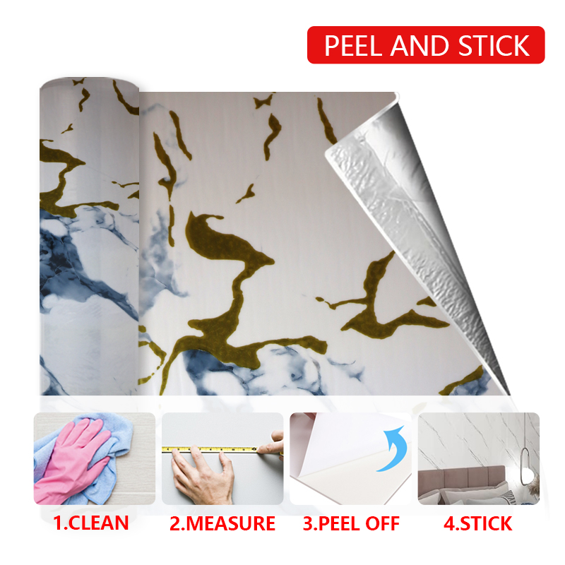 Легкая чистая поверхность самоклеющаяся настенная бумага мраморный лист стикер для гостиной и спальни