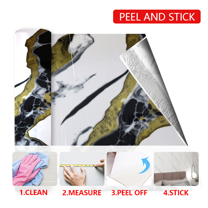 Легкая чистая поверхность самоклеющаяся настенная бумага мраморный лист стикер для гостиной и спальни