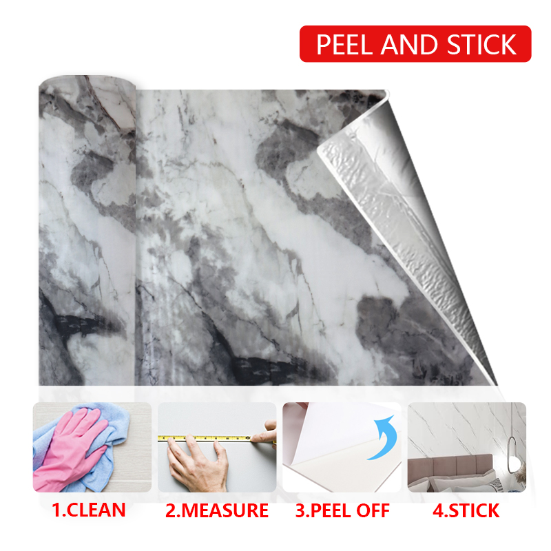 Легкая чистая поверхность самоклеющаяся настенная бумага мраморный лист стикер для гостиной и спальни