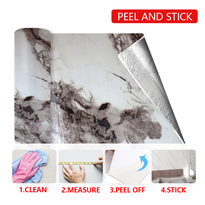 Легкая чистая поверхность самоклеющаяся настенная бумага мраморный лист стикер для гостиной и спальни