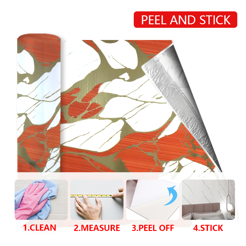 Легкая DIY Установка Испанский стиль Papel Tapiz Мраморная настенная наклейка с металлическими акцентами