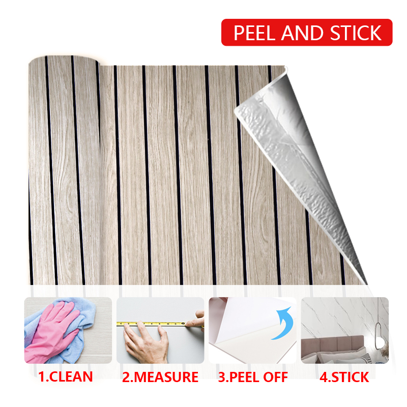 горячая продажа самоклеющаяся решетка стена наклейка анти царапины декоративный ПВХ IXPE деревянный текстуры стена наклейка