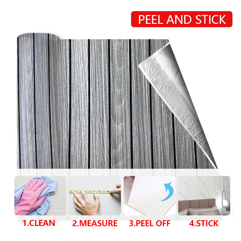 OEM Home Decor 3d решетка самоклейная настенная наклейка Снимаемые деревянные зерна IXPE флейтовая настенная панель наклейка