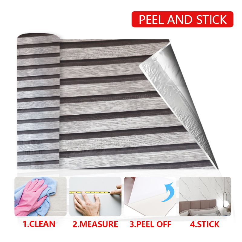 OEM Home Decor 3d решетка самоклеящаяся настенная наклейка Снимаемые деревянные зерна IXPE флейтовая настенная панель наклейка