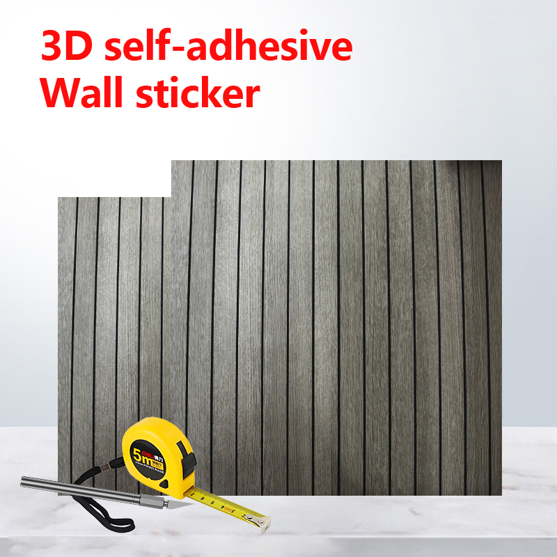 современный дизайн гостиная телевизор фон флейтовая настенная наклейка 3d деревянное зерно IXPE ПВХ самоклеющаяся настенная наклейка