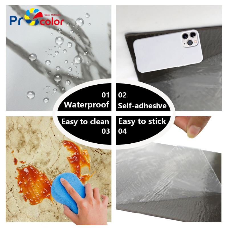 роскошный дом отель ПВХ деревянные зерна полы Custom Design Легкая установка самоклеющегося винилового пола