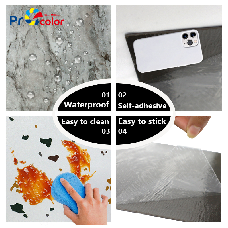 роскошный дом отель ПВХ деревянные зерна полы Custom Design Легкая установка самоклеющегося винилового пола