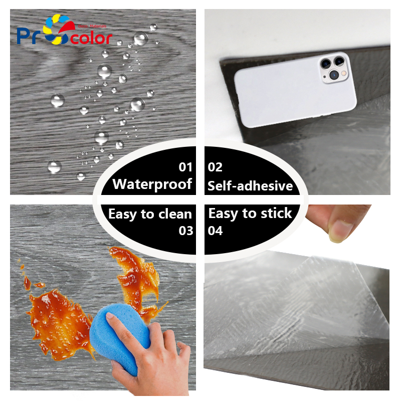 роскошный дом отель ПВХ деревянные зерна полы Custom Design Легкая установка самоклеющегося винилового пола